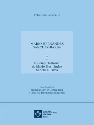cover image of El tiempo histórico de Mario Hernández Sánchez-Barba